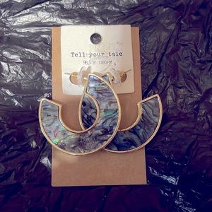 Hoop Mother of Pearl earrings Boho chic